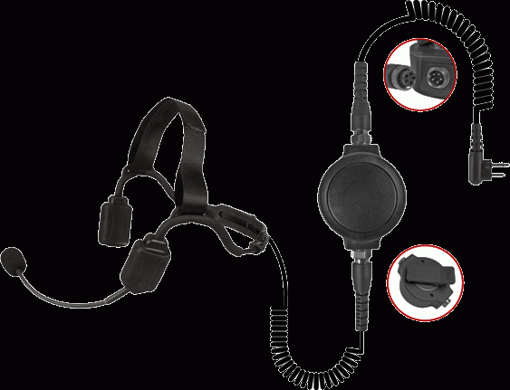 Nackenbügel Hörsprechgarnitur mit 2 Lautsprechern und lärmreduzierendes Mikrofon. HP16-P16Y4